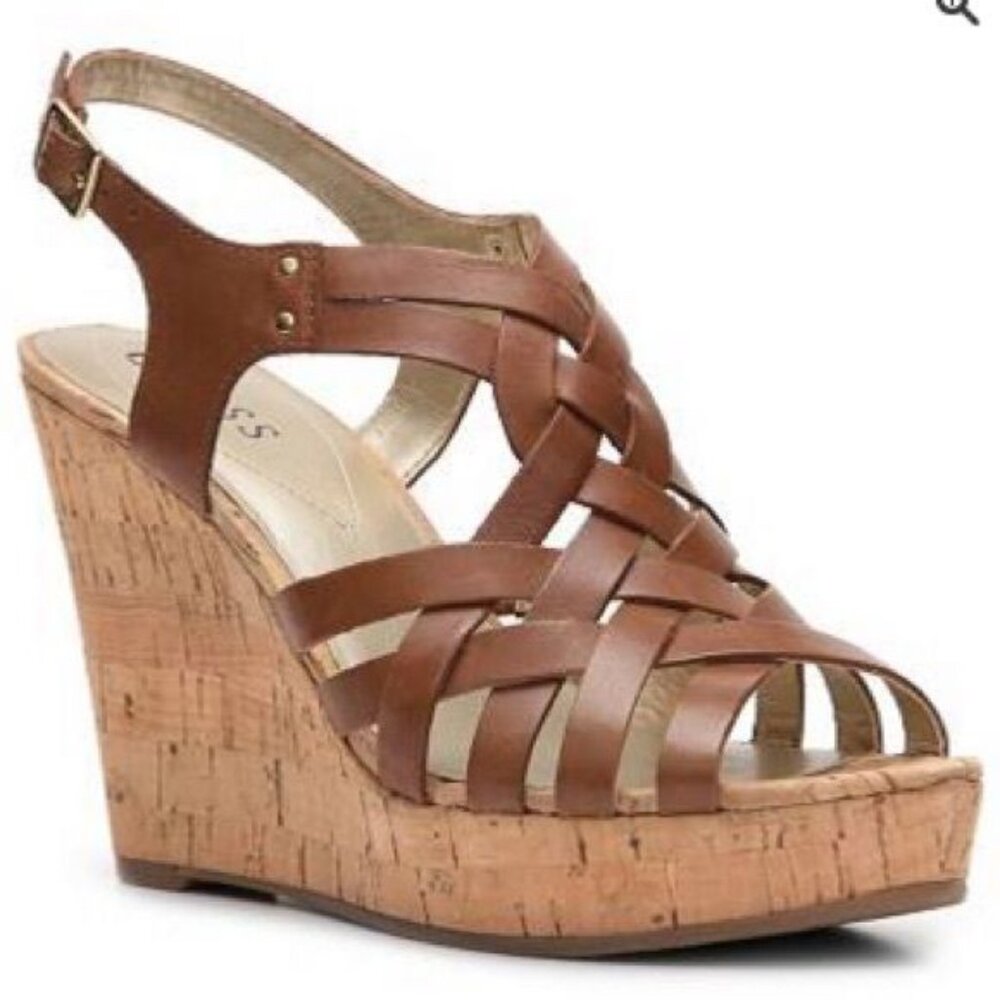 Brown Guess Wedge Sandal